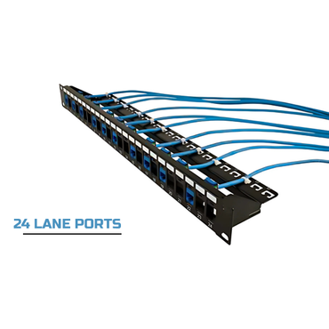 Blank Patch Panel UTP, with Cable Manager, 24 Port, 1U Black