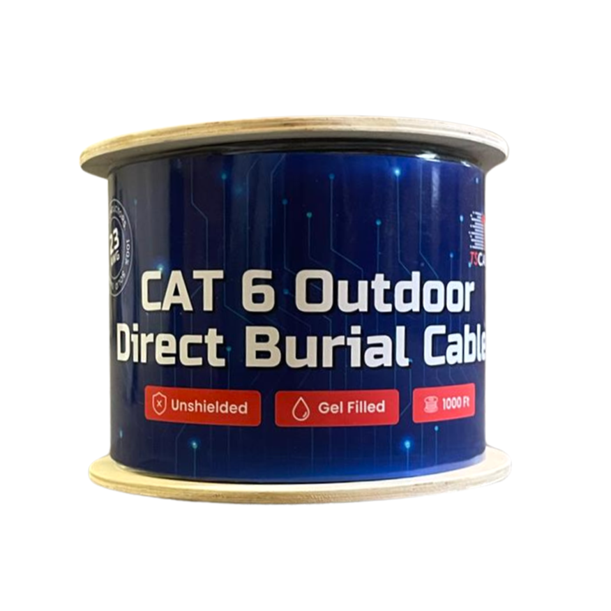 Cat6 Outdoor Direct Burial Gel Filled Unshielded Ethernet Cable 1000. Ft