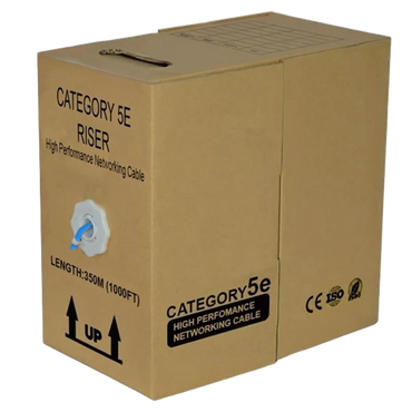 Cat5e Riser Cable | Unshielded Twisted Pair | Solid Bare Copper | 1000 Ft