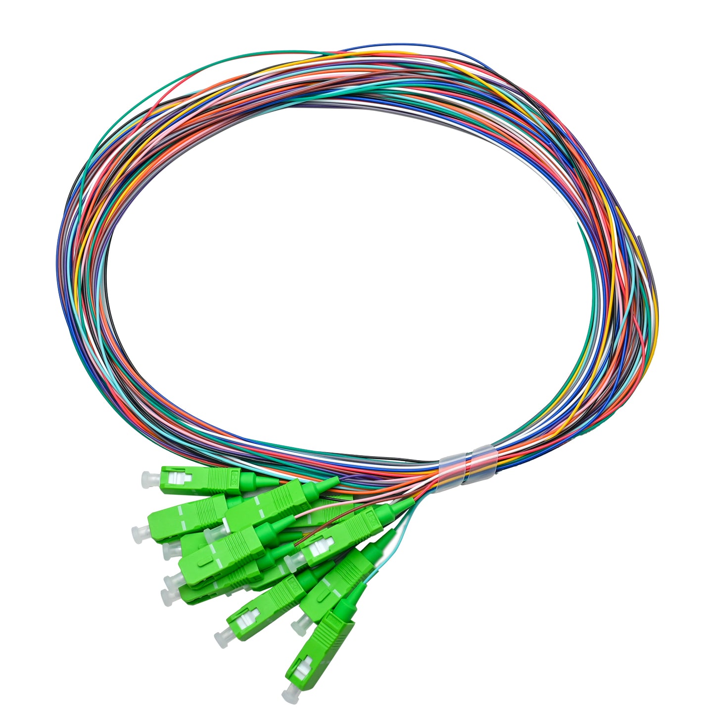 Pigtail SC/APC 12 colors SM G657A1 0.9mm OFNR 3M, semitight