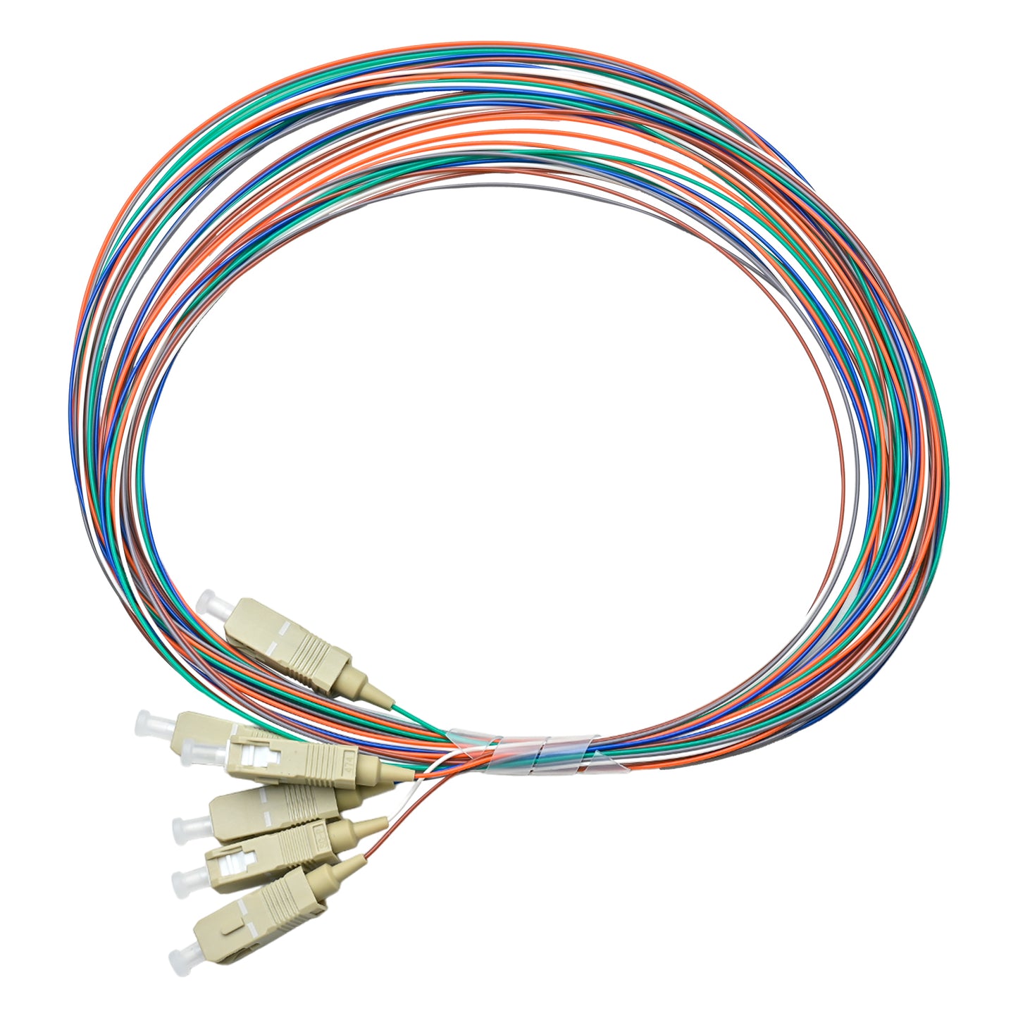 Pigtail SC/UPC 06 colors OM4 0.9mm OFNR 3M, tight buffer