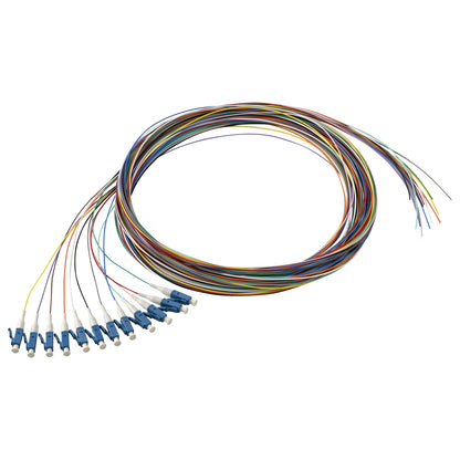 Pigtail LC/UPC 12 colors Singlemode OS2 9/125 G657A1 0.9mm OFNR 3M, semitight