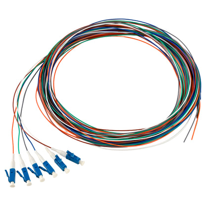 Pigtail LC/UPC 6 colors Singlemode OS2 9/125 G657A1 0.9mm OFNR 3M, semitight