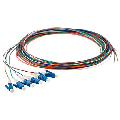 Pigtail LC/UPC 6 colors Singlemode OS2 9/125 G657A1 0.9mm OFNR 3M, semitight