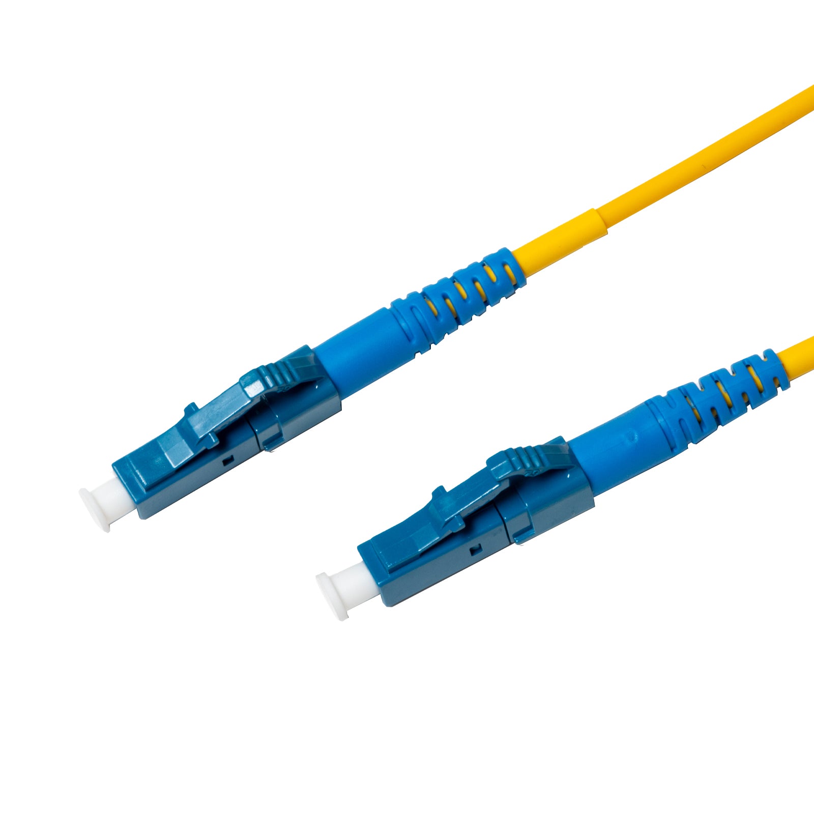 Fiber Patchcord LCU/LCU G657A1 LSZH Jacket SM Fiber, 2mm OD Jacket 12mm Ultra Short Boot, Yellow