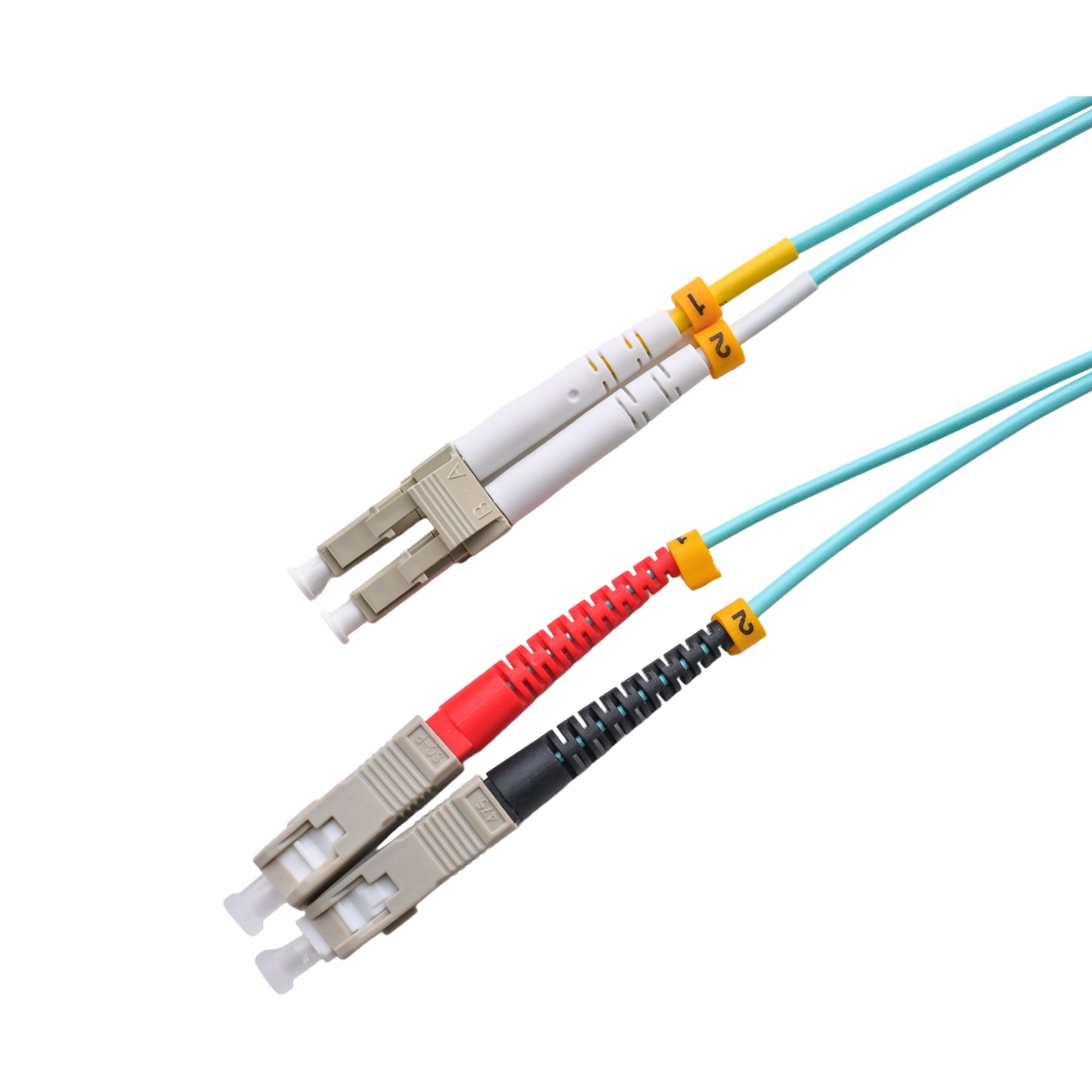Patchcord SC/UPC – LC/UPC 50/125 Multimode OM4 Duplex Zip 2.0mm OFNR Aqua