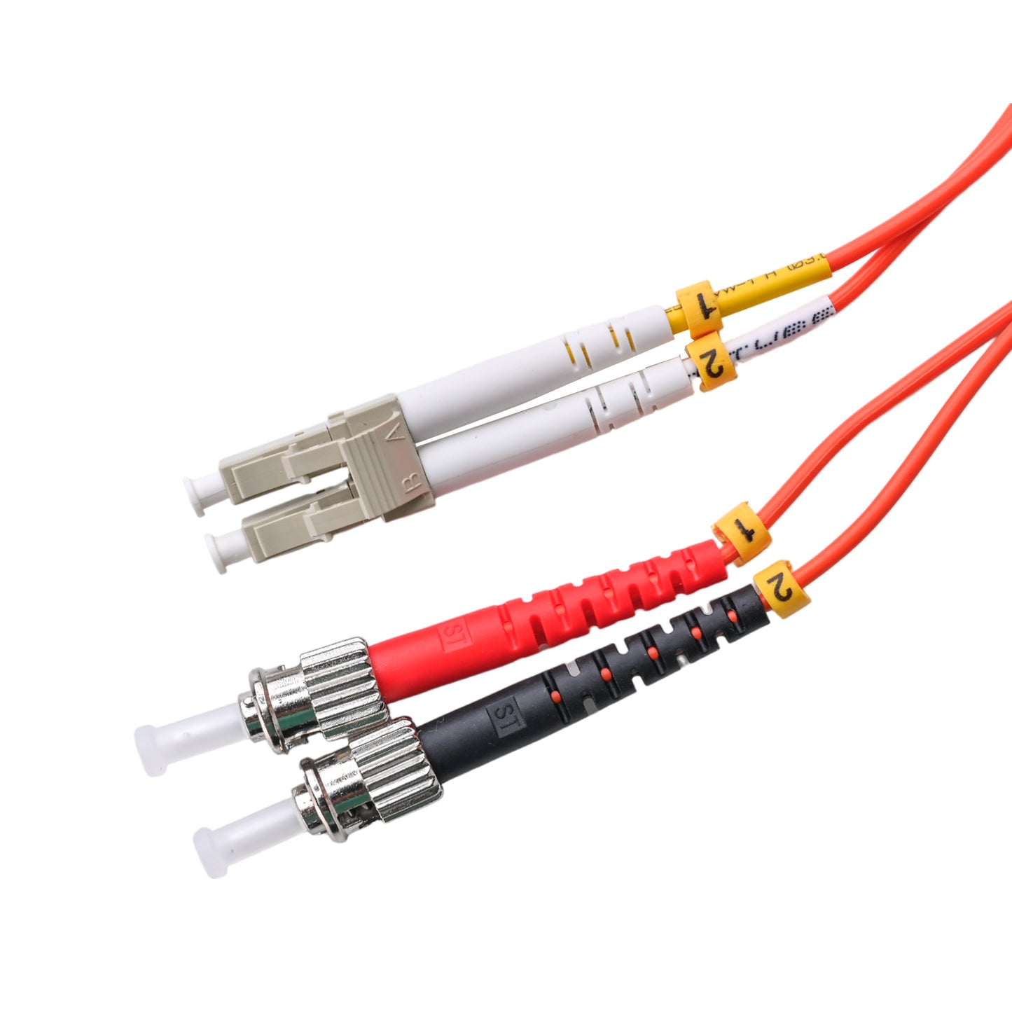 Patchcord LC/UPC – ST/UPC 62.5/125 Multimode OM1 Duplex Zip 2.0mm OFNR Orange