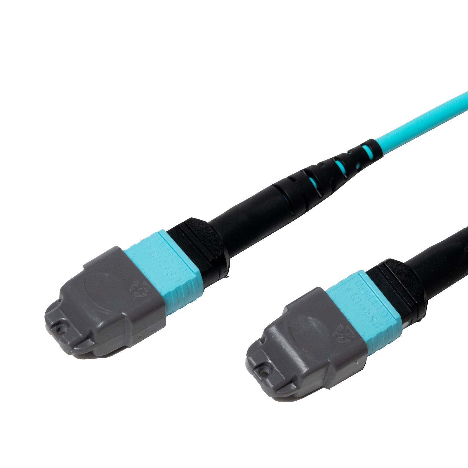 MTP-12 to MTP-12 OM4 Multimode Elite Trunk Cable, Type B, Plenum (OFNP), Aqua
