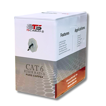 Cat6 Riser Cable | Unshielded Twisted Pair (UTP) | Solid Bare Copper | 1000. Ft