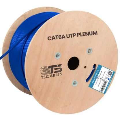 Cat6a Plenum Cable | Unshielded Twisted Pair | Blue | 1000 Ft