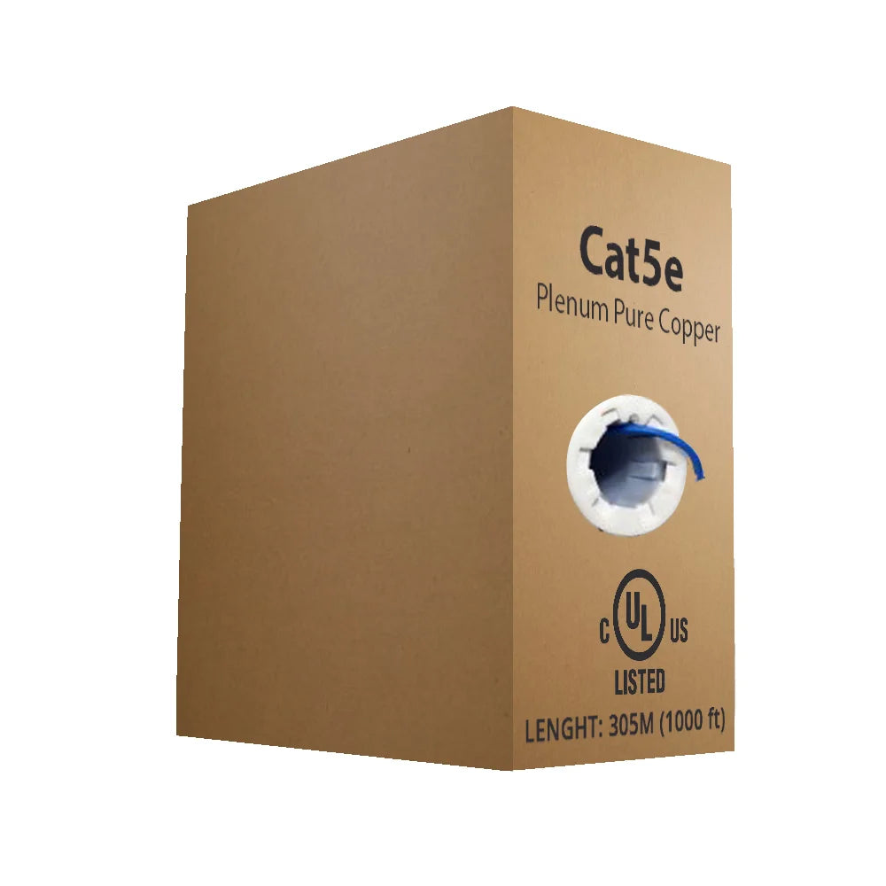 Cat5e Plenum 100% Solid Pure Copper Ethernet Cable UL Listed