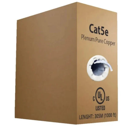 Cat5e Plenum 100% Solid Pure Copper Ethernet Cable UL Listed