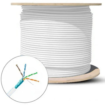 Cat5e Plenum Rated Cable | Shielded F/UTP | Solid Bare Copper | 1000 Ft