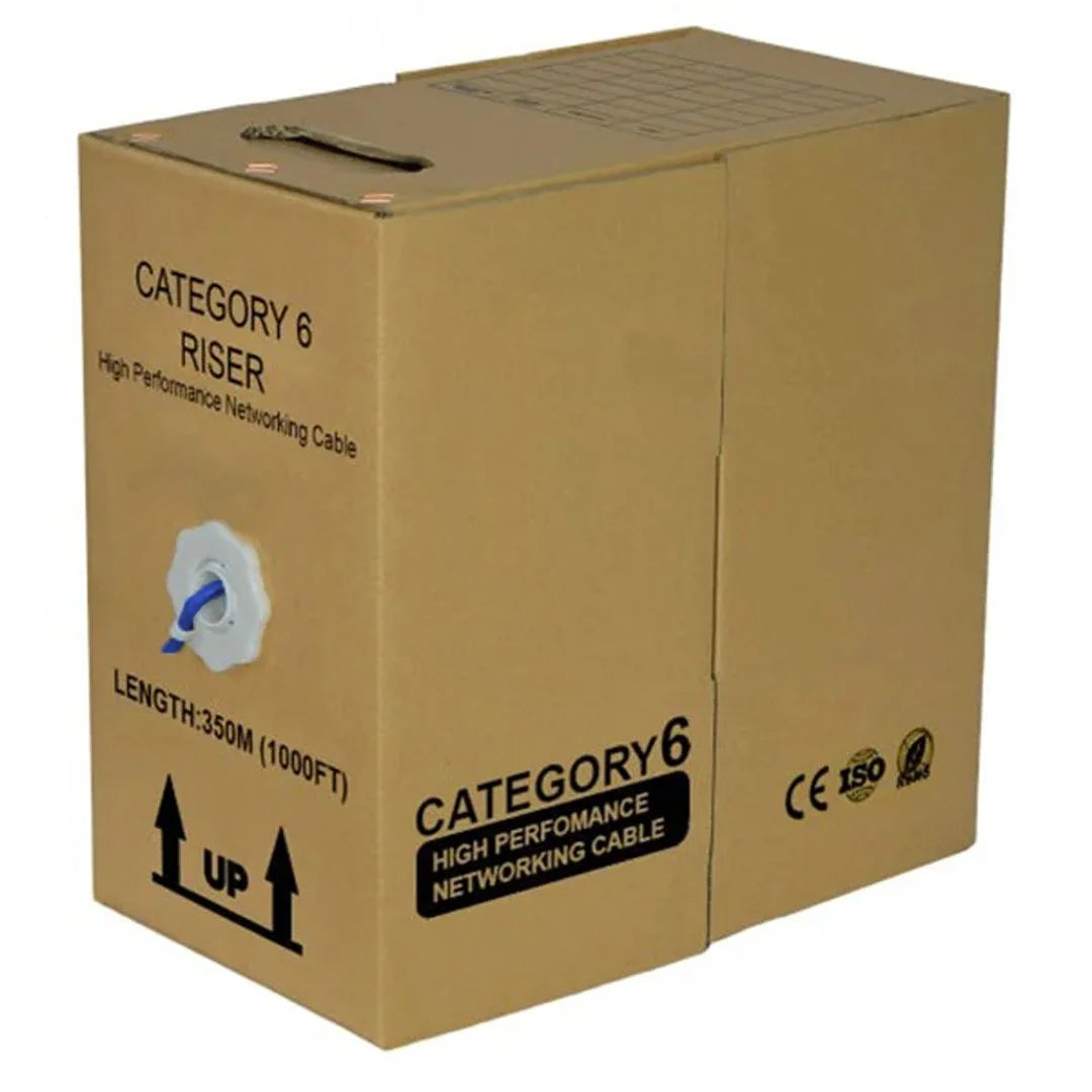 Cat6 Riser Cable | Unshielded Twisted Pair (UTP) | Solid Bare Copper | 1000. Ft