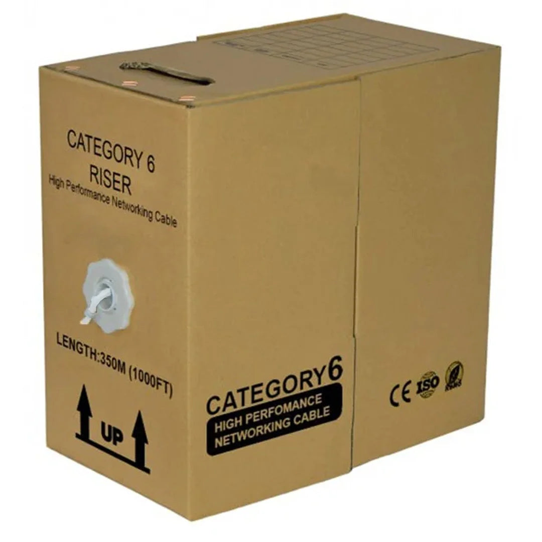 Cat6 Riser Cable | Unshielded Twisted Pair (UTP) | Solid Bare Copper | 1000. Ft