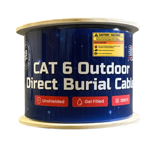 Cat6 Outdoor Direct Burial Gel Filled Unshielded Ethernet Cable 1000. Ft
