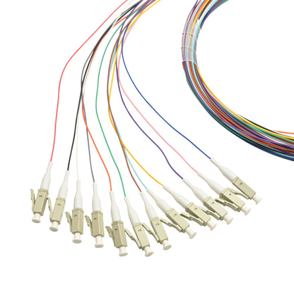 Pigtail LC/UPC 12 colors OM3 0.9mm OFNR 3M, semitight