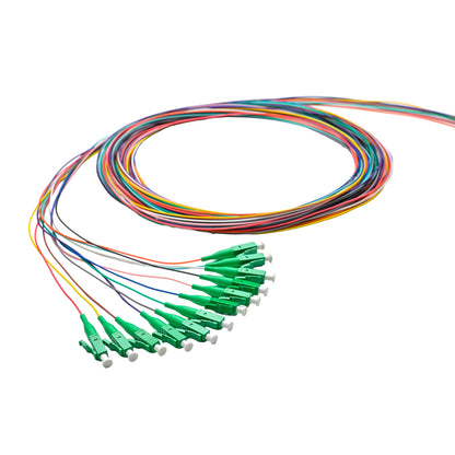 Pigtail LC/APC 12 colors Singlemode 9/125 OS2 G657A1 0.9mm OFNR 3M semitight