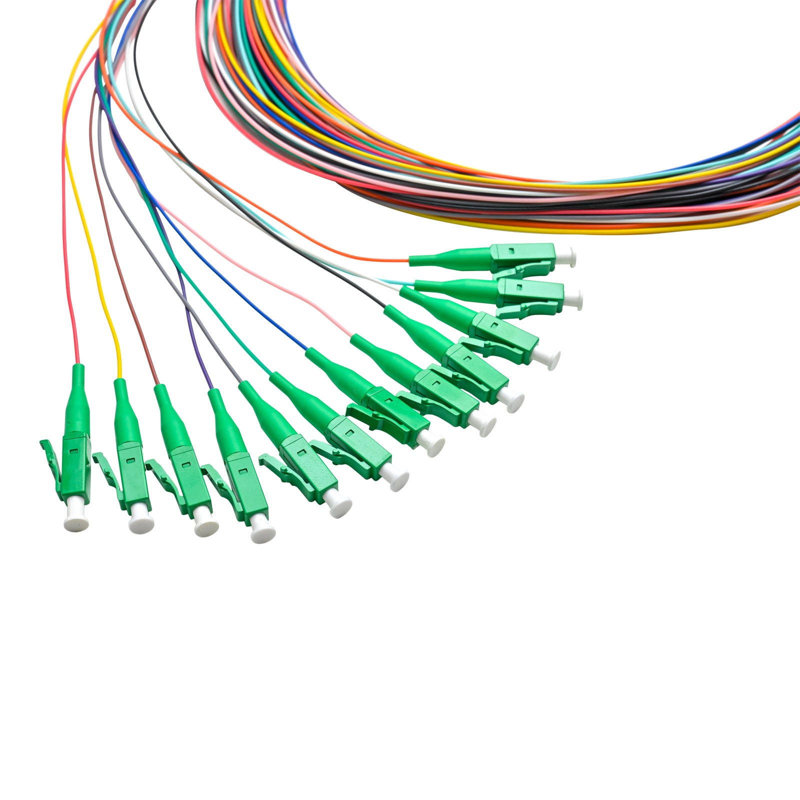 Pigtail LC/APC 12 colors SM G657A1 0.9mm OFNR 3M, tight buffer