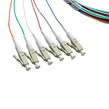 Pigtail LC/UPC 06 colors OM3 0.9mm OFNR 3M, semitight