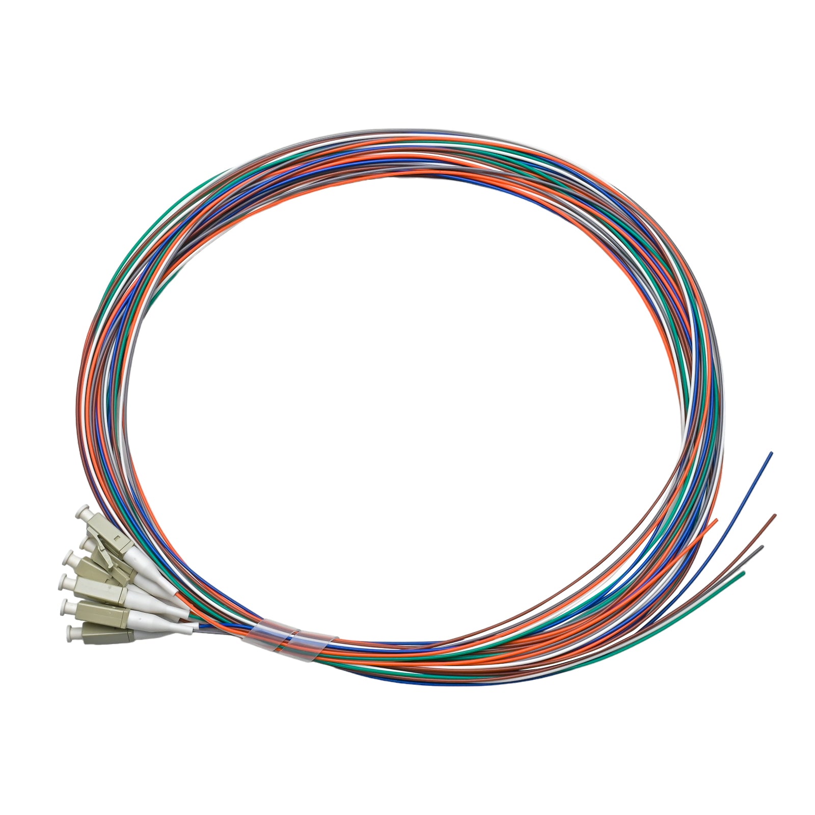 Pigtail LC/UPC 06 colors OM4 0.9mm OFNR 3M, tight buffer