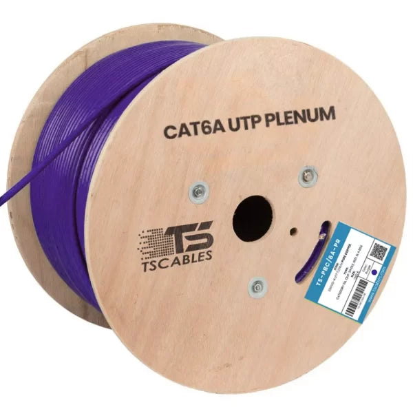 Cat6a Plenum Cable | Unshielded Twisted Pair | Purple | 1000 Ft