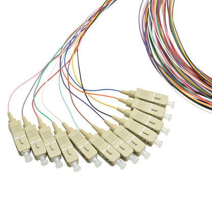 Pigtail SC/UPC 12 colors OM3 0.9mm OFNR 3M, tight buffer