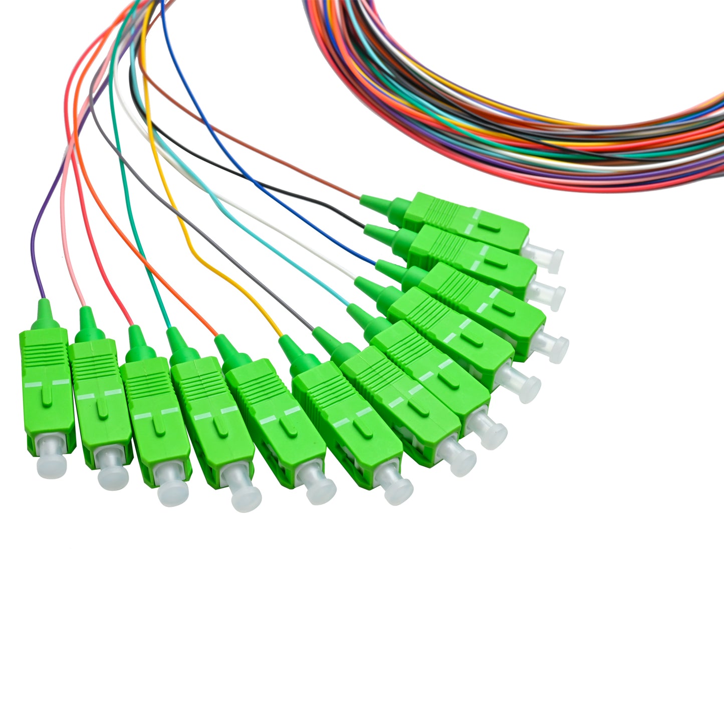 Pigtail SC/APC 12 colors SM G657A1 0.9mm OFNR 3M, tight buffer