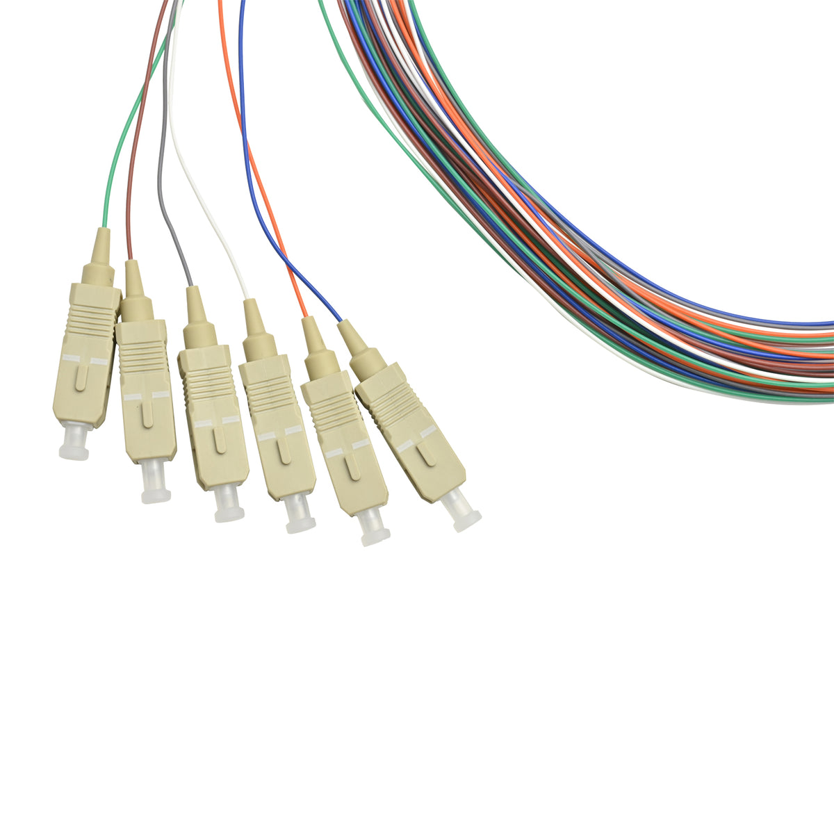 Pigtail SC/UPC 06 colors OM3 0.9mm OFNR 3M, semitight