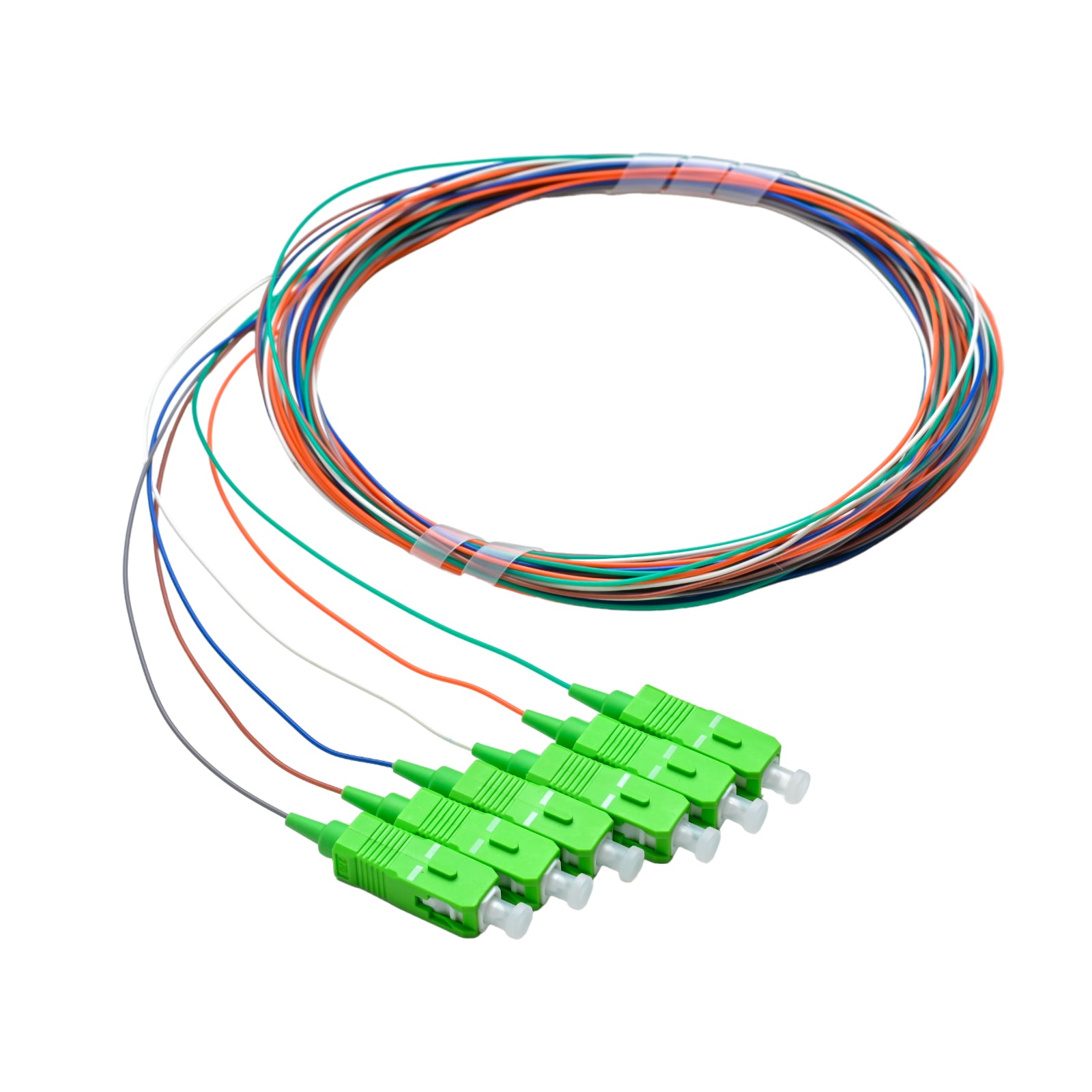 Pigtail SC/APC 06 colors SM G657A1 0.9mm OFNR 3M, tight buffer