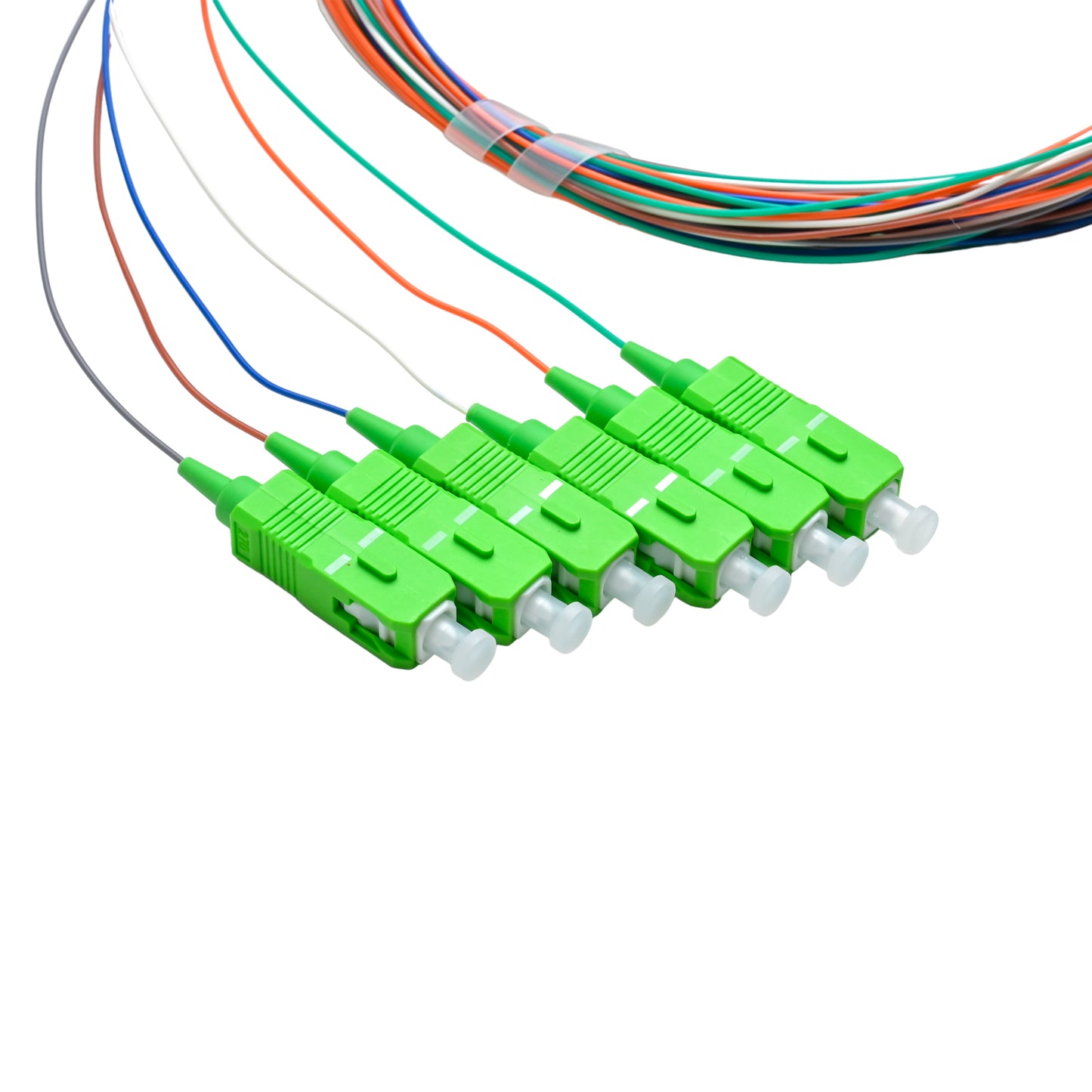 Pigtail SC/APC 06 colors SM G657A1 0.9mm OFNR 3M, tight buffer