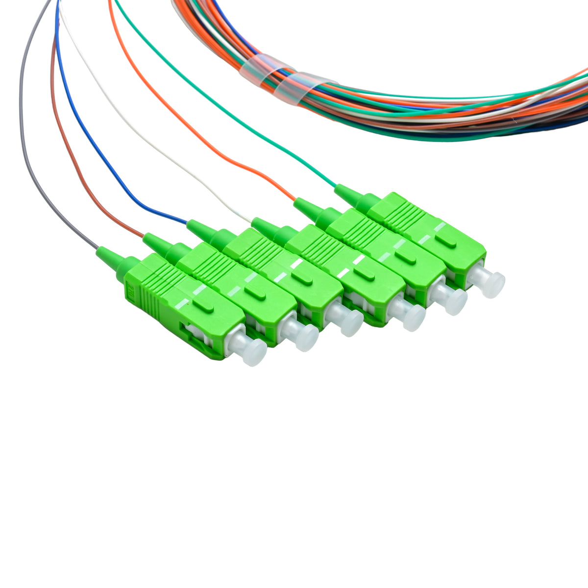 Pigtail SC/APC 06 colors SM G657A1 0.9mm OFNR 3M, tight buffer