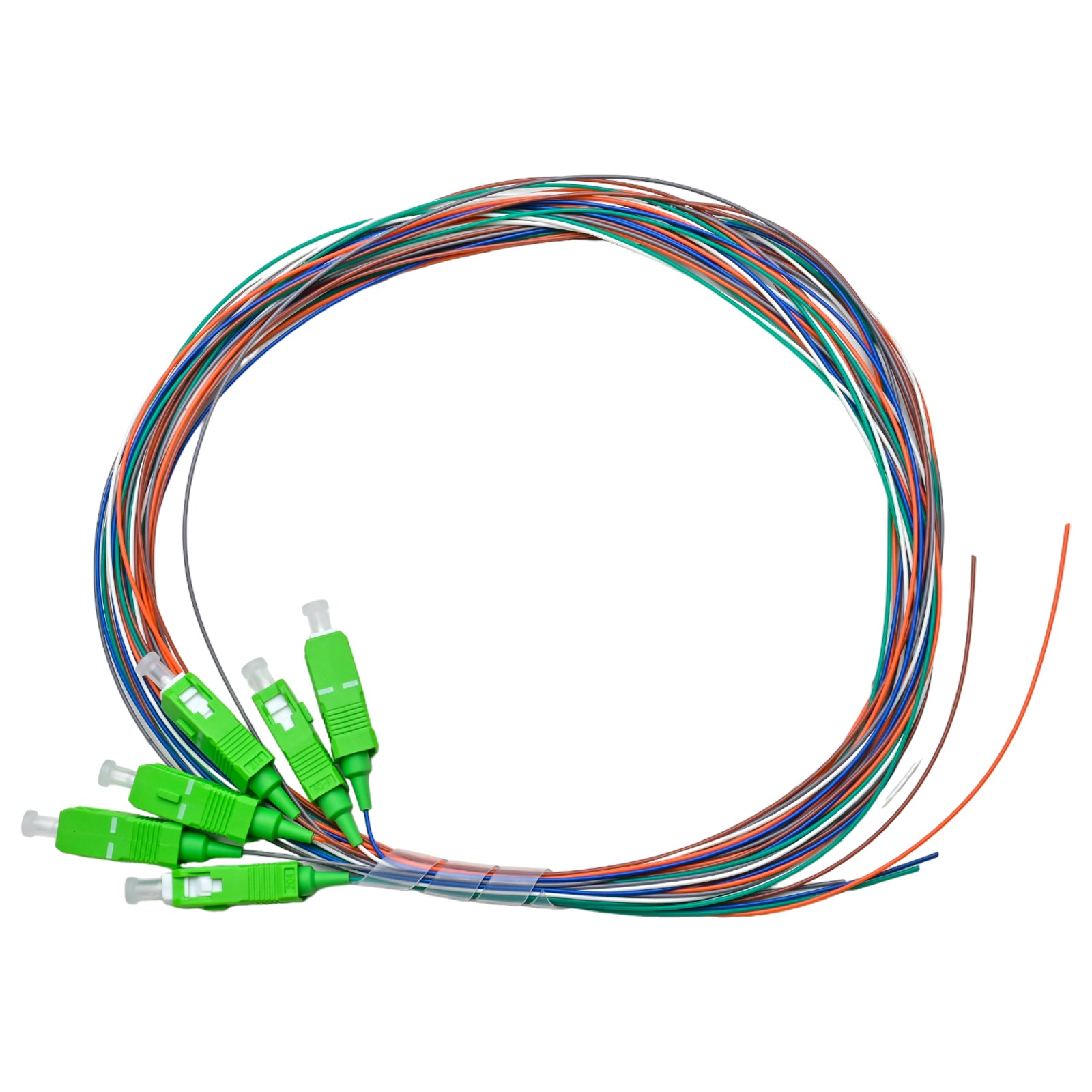 Pigtail SC/APC 06 colors SM G657A1 0.9mm OFNR 3M, tight buffer