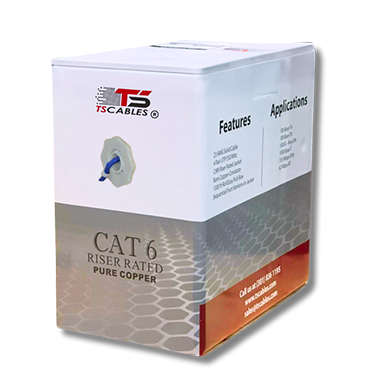 Cat6 Riser Cable | Unshielded Twisted Pair (UTP) | Solid Bare Copper | 1000. Ft