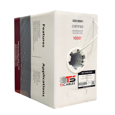 Cat6 Riser Cable | Unshielded Twisted Pair (UTP) | Solid Bare Copper | 1000. Ft