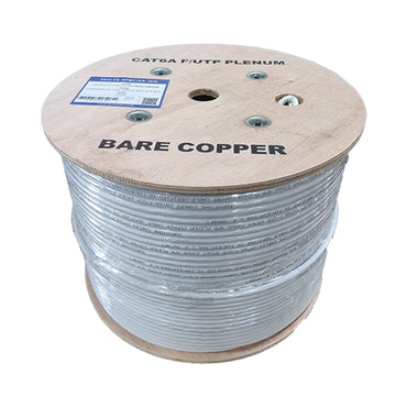 Cat6a Plenum Rated Cable | Shielded F/UTP | Solid Bare Copper | 1000 Ft