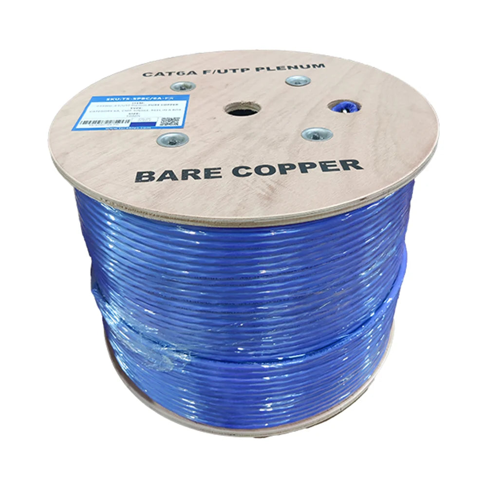 Cat6a Plenum Rated Cable | Shielded F/UTP | Solid Bare Copper | 1000 Ft