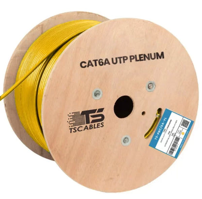 Cat6a Plenum Cable | Unshielded Twisted Pair | Yellow | 1000 Ft