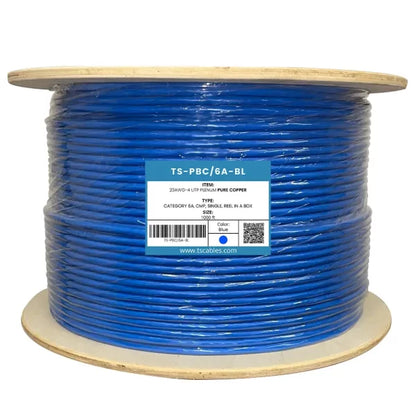 Cat6a Plenum Cable | Unshielded Twisted Pair | Blue | 1000 Ft