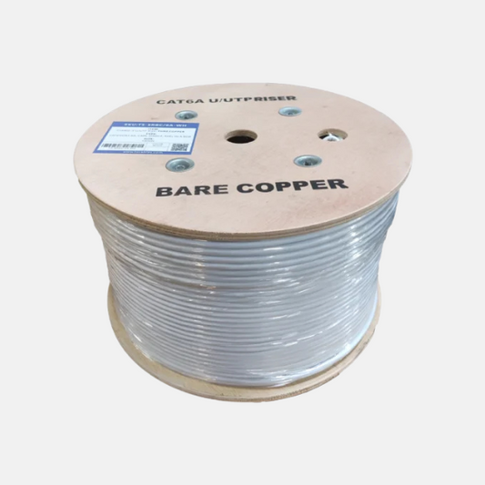 Cat6a Riser Rated UTP Solid Bare Copper Cable 1000 Ft