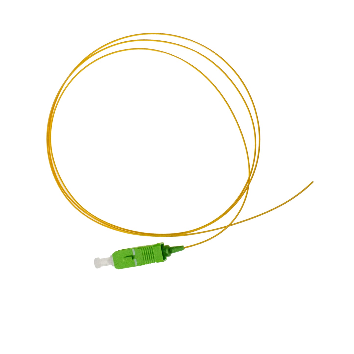 Pigtail SC/APC SM G657A1 SX 0.9mm OFNR Yellow, tight buffer