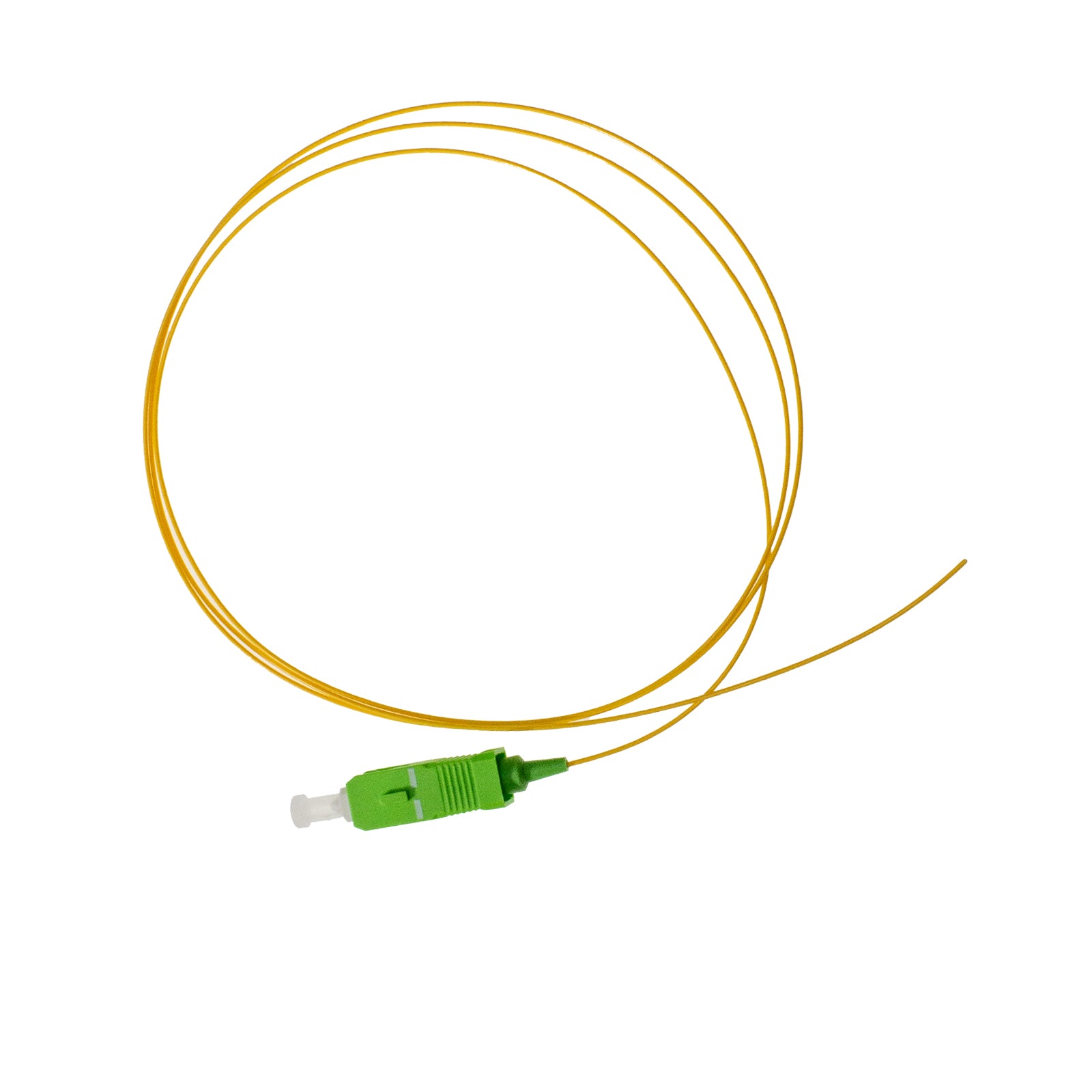 Pigtail SC/APC SM G657A1 SX 0.9mm OFNR Yellow, tight buffer