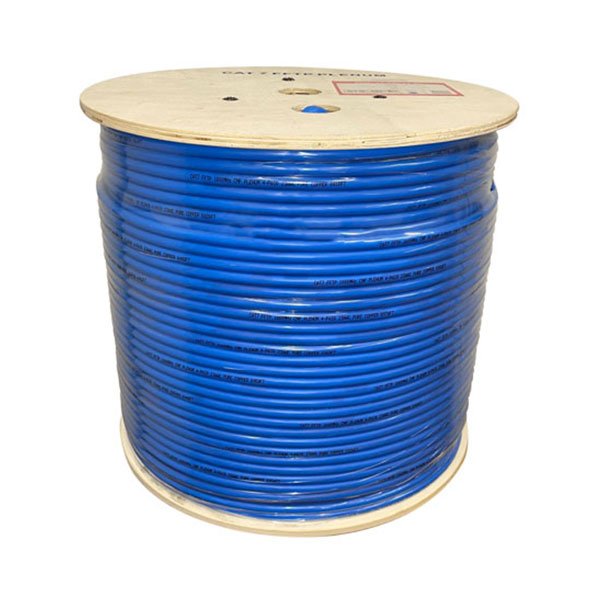 Plenum Cat6a Blue Ethernet Cable, Solid 10Gb Spool, 1000ft